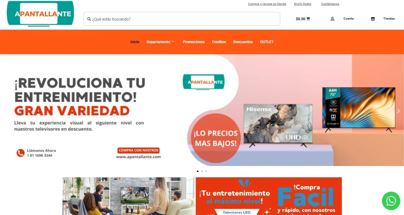 Apantallante - sitio web desarrollado por WebLab